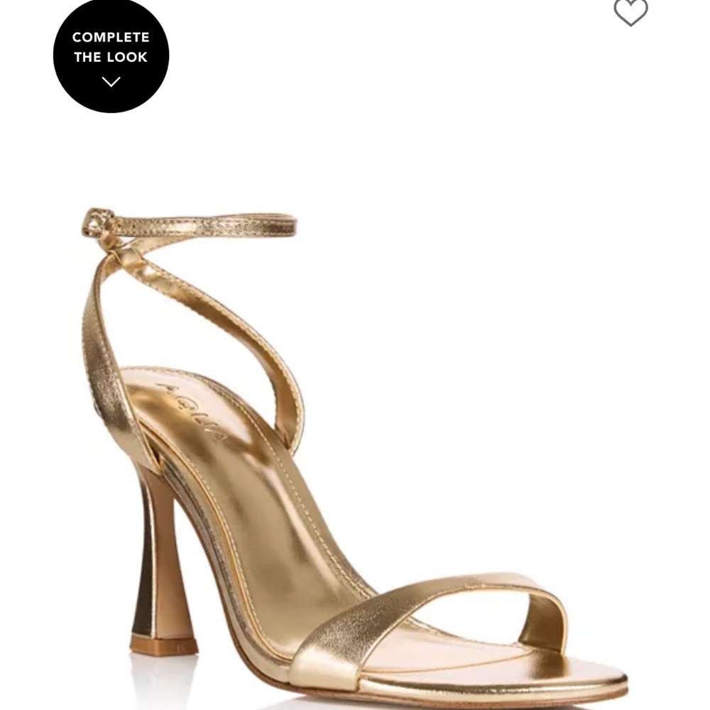 Bloomingdale's Gold Sculptural Heels with Ankle Straps